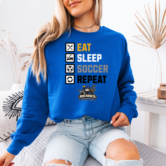 Eat Sleep Soccer Repeat Canon Mac Crewneck