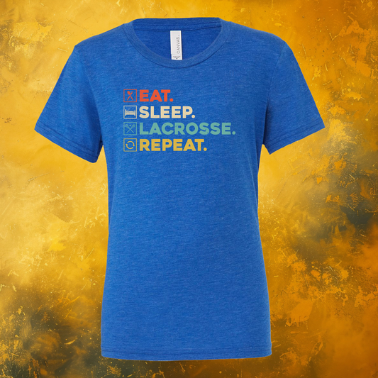 Eat Sleep Lacrosse Repeat Bella + Canvas T-Shirt
