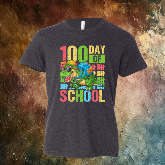 100 Days Of School Dino T-Shirt