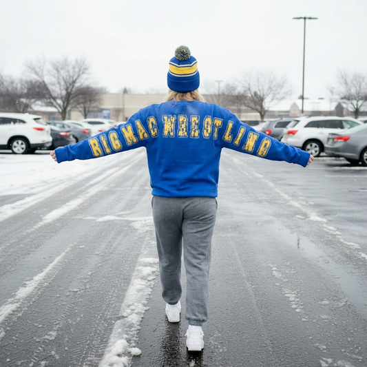 Canon Mac Wrestling Big Print Distressed Crewneck