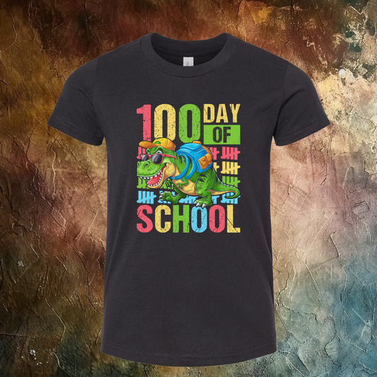 100 Days Of School Dino T-Shirt