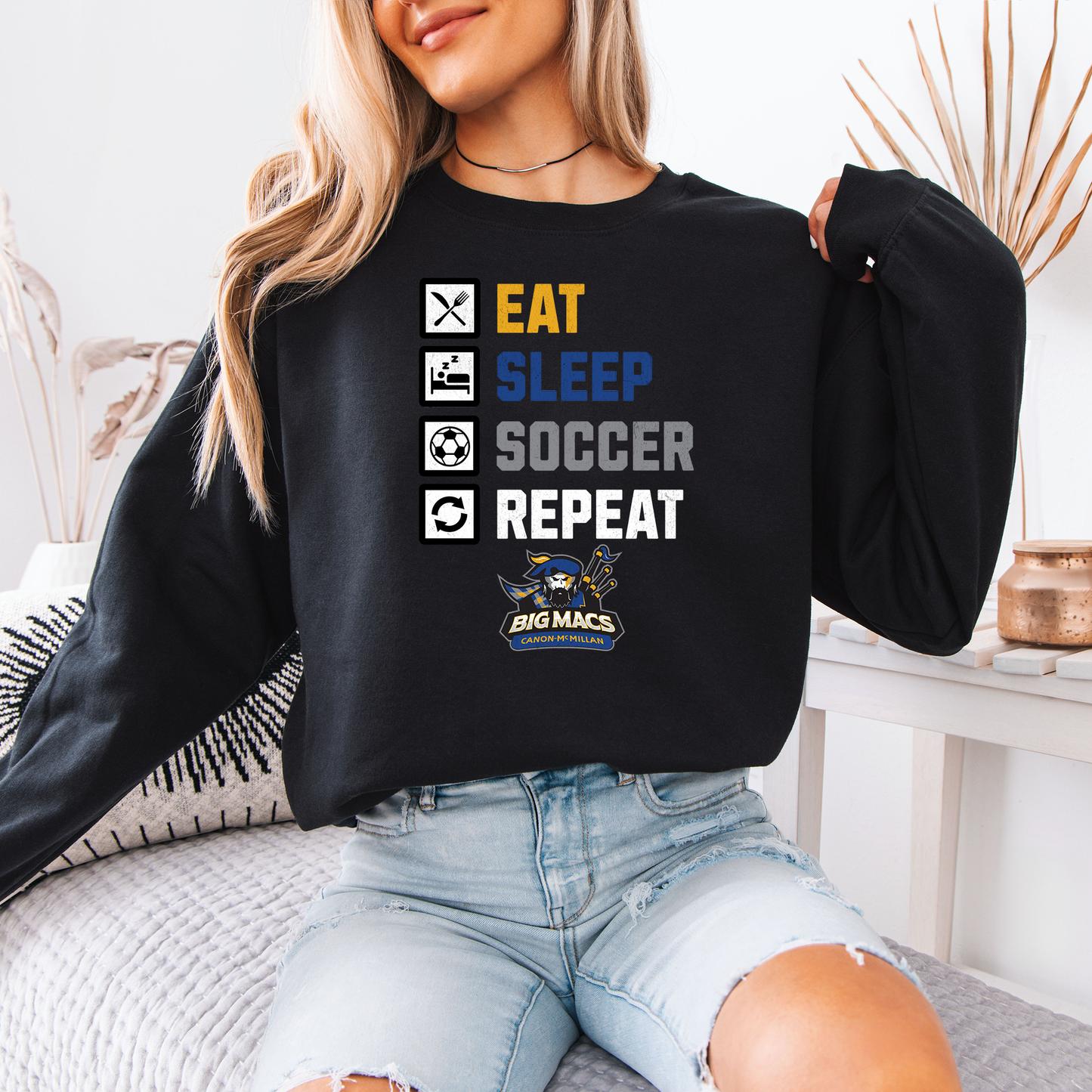 Eat Sleep Soccer Repeat Canon Mac Crewneck