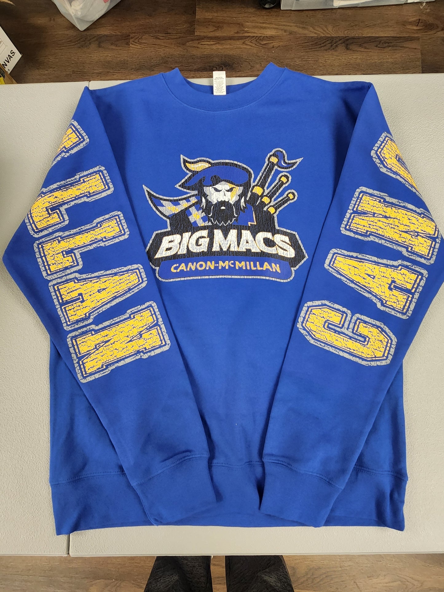 Canon Mac Big Print Distressed Crewneck