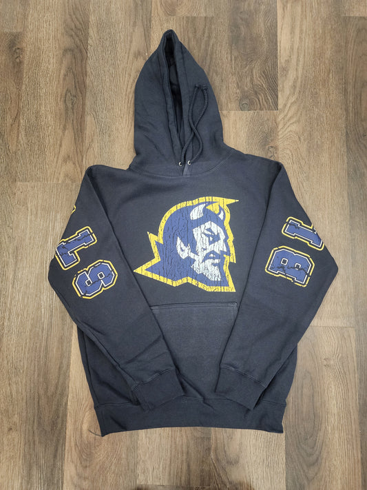 Mt. Lebanon Blue Devils Big Print Distressed Hoodie / Crewneck