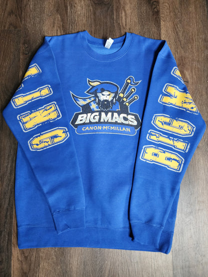 Canon Mac Wrestling Big Print Distressed Crewneck