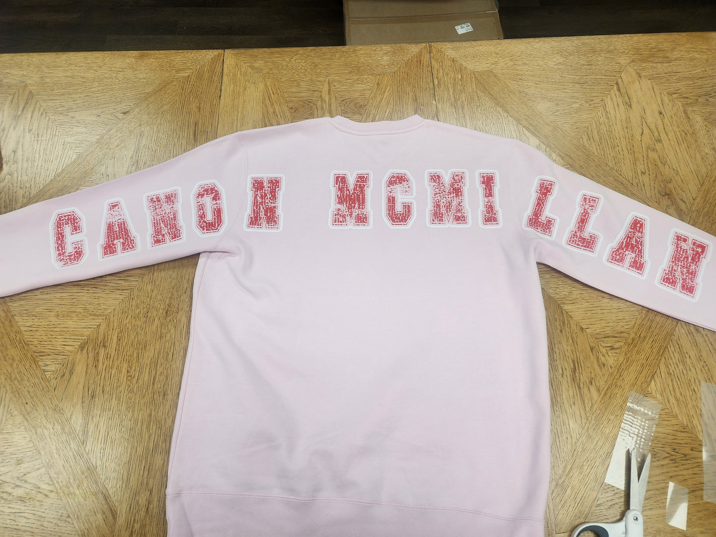 Canon Mac Big Print Distressed Valentine's Day Crewneck Sweatshirt