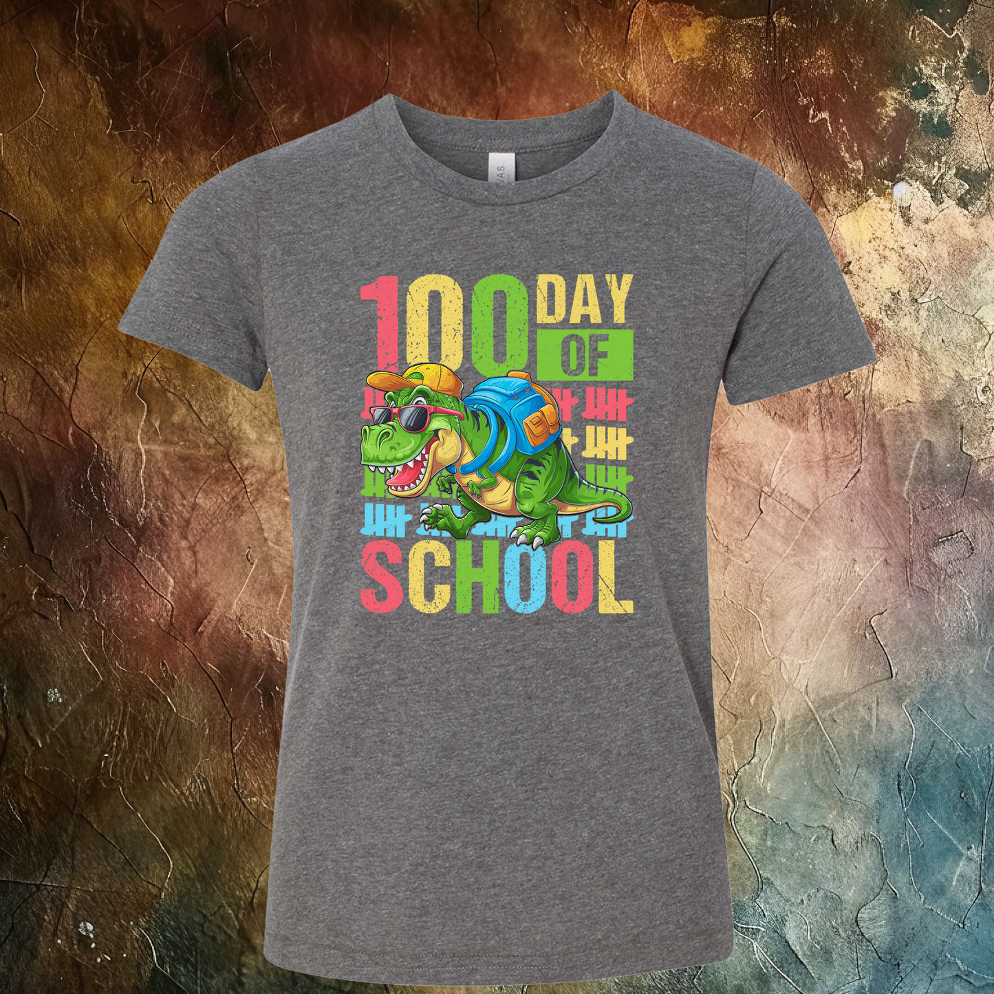 100 Days Of School Dino T-Shirt