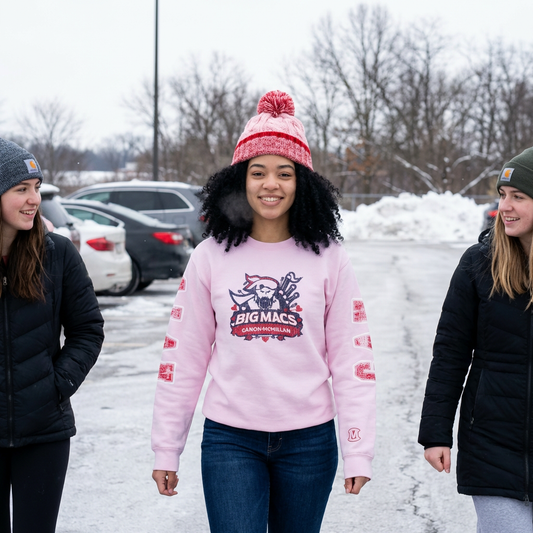 Canon Mac Big Print Distressed Valentine's Day Crewneck Sweatshirt