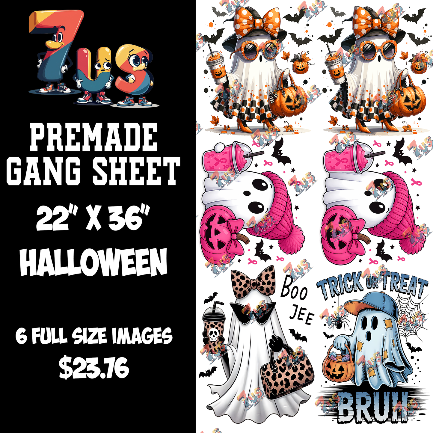 22 x 36 Halloween Ghost Gang Sheet