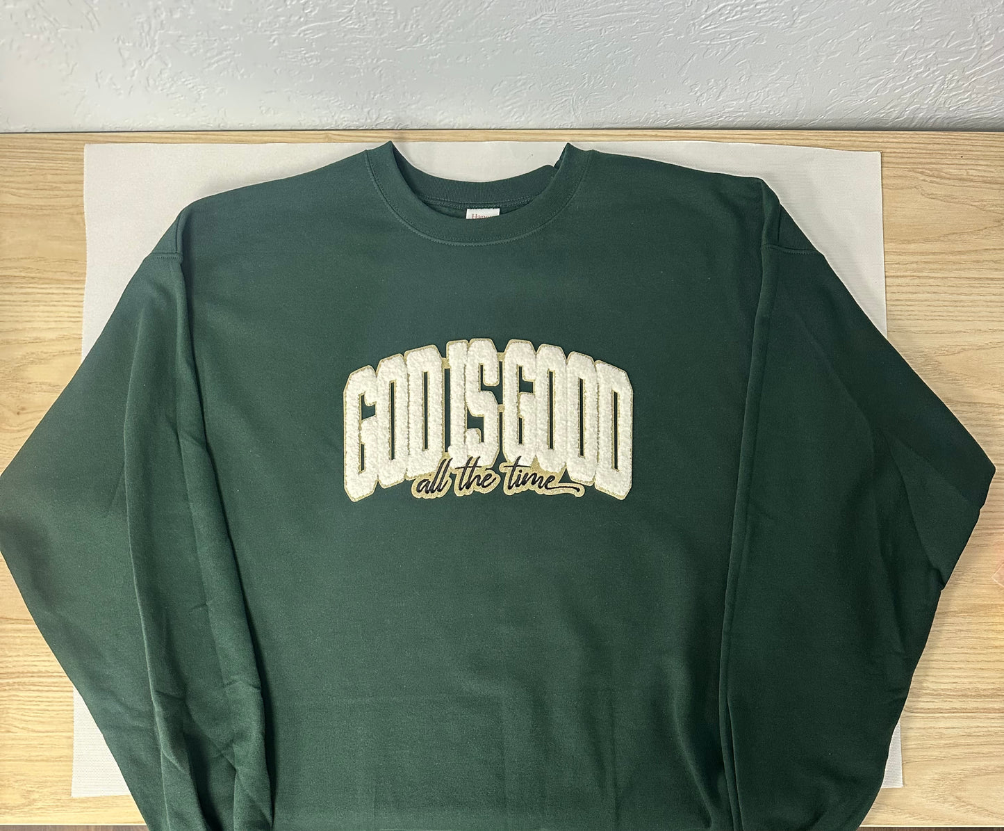 God Is Good Chenille Crewneck Sweatshirt