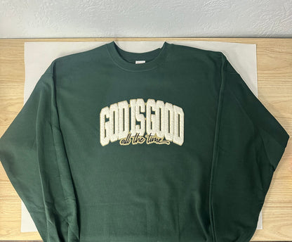 God Is Good Chenille Crewneck Sweatshirt