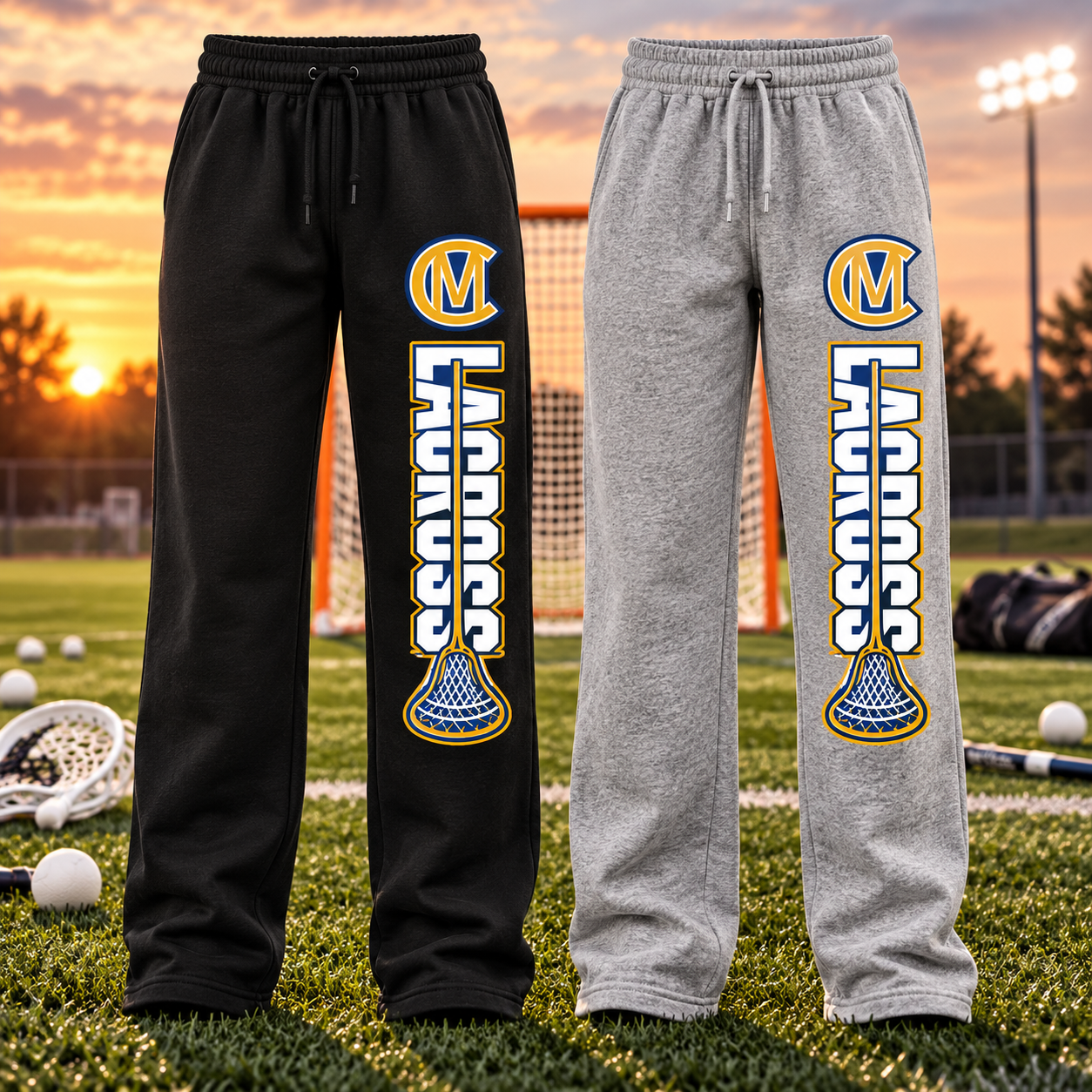 Lacrosse Open Bottom Sweatpants (No Pockets) CM Logo