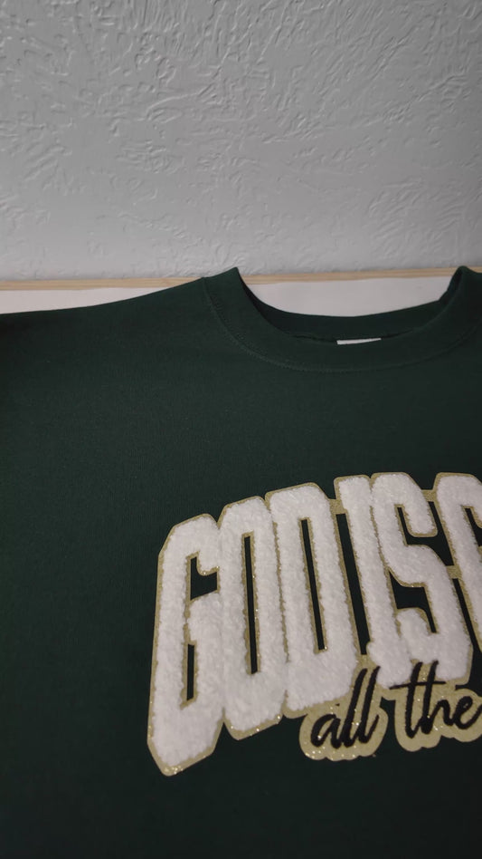 God Is Good Chenille Crewneck Sweatshirt